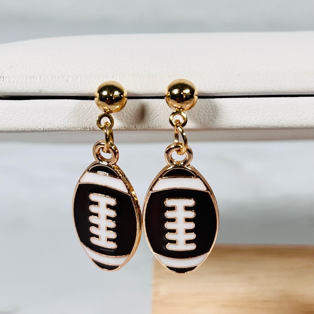 4/$20 Football Post Dangle Earrings